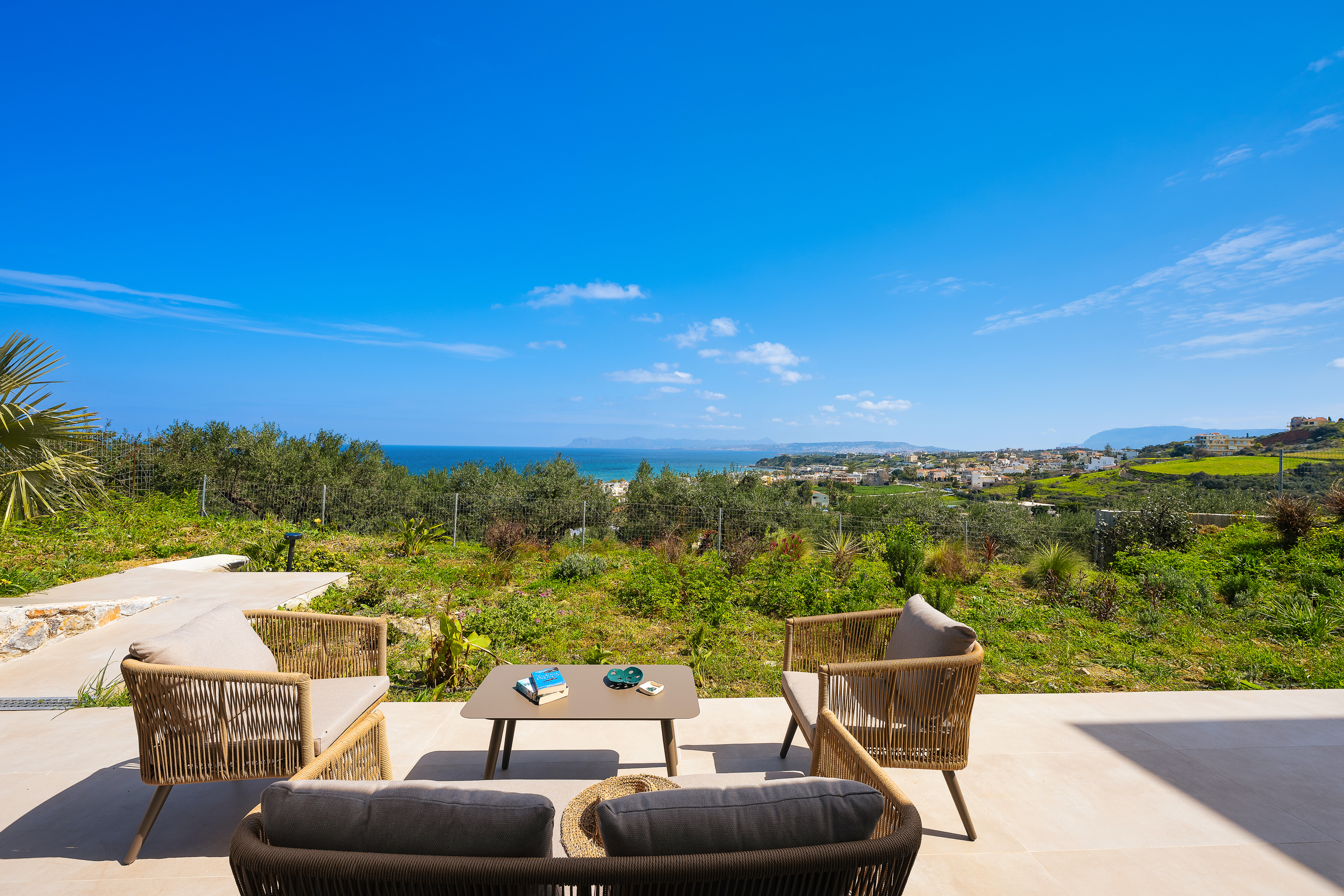 Terrace with sea view at Horizon Nest Stalos